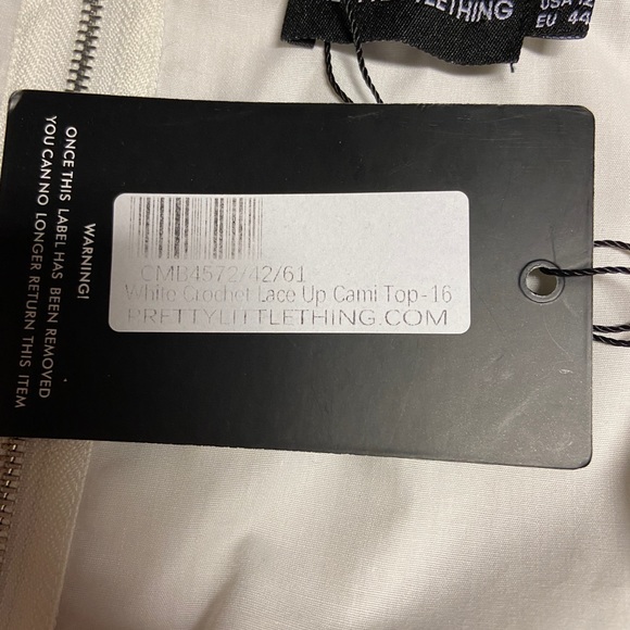 NWT Pretty Little Thing White Sleeveless Ruffle Top - Picture 6 of 8